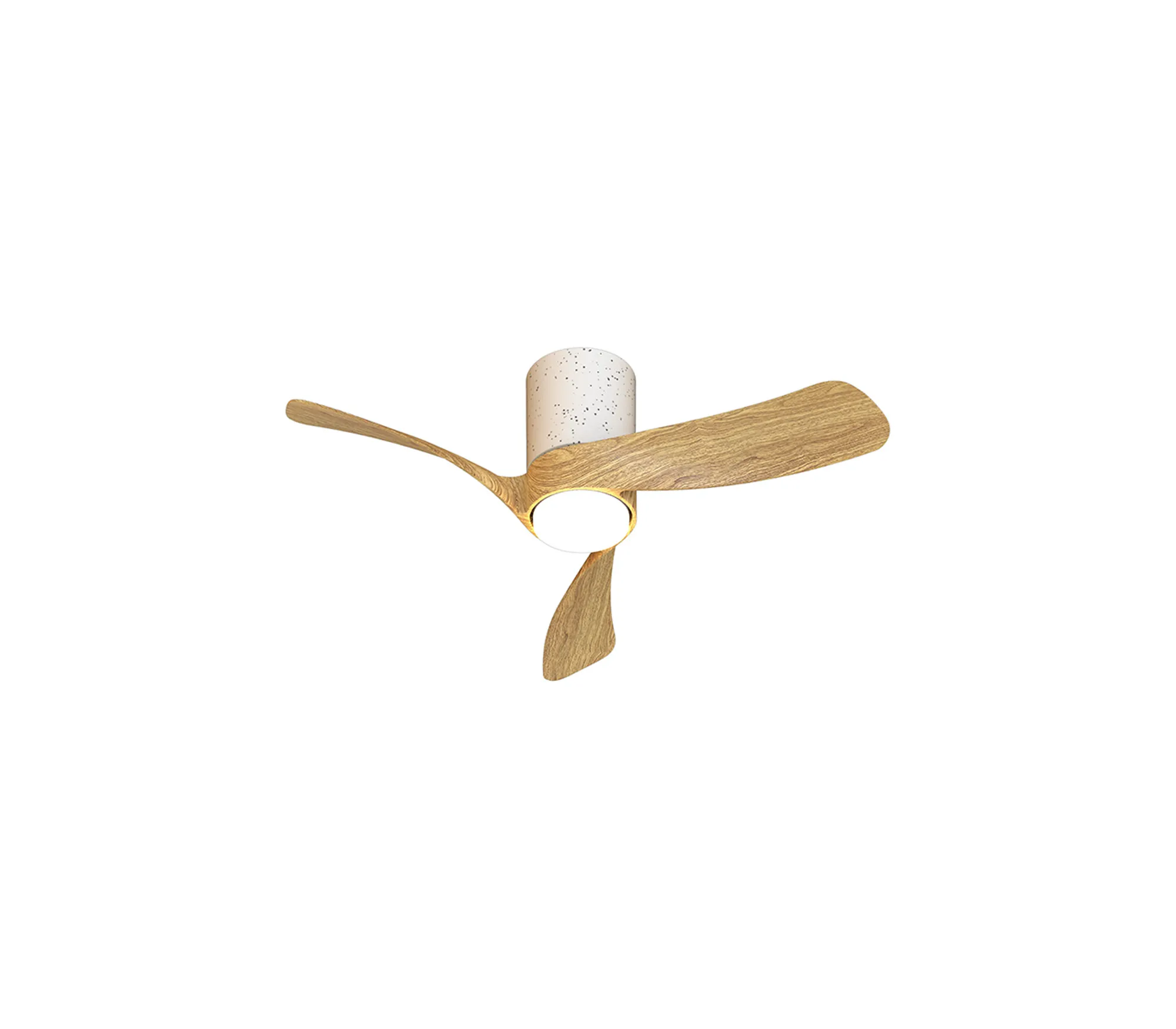 M9473  Nemo II XS 72cm 15W LED Dimmable Ceiling Light With Built-In 26W DC Fan, 3000-5000K Remote Control, 3000lm, Wood/White Ceramic, 5yrs Warranty